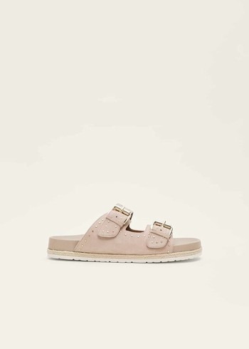 Phase Eight Double Buckle Flats Cream Australia | FQ0793214